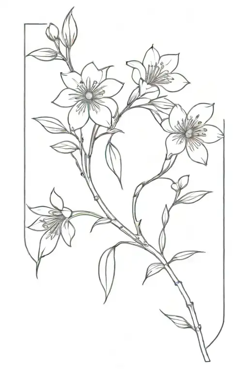 Dainty Small Flowers With Dates Going Up The Stems