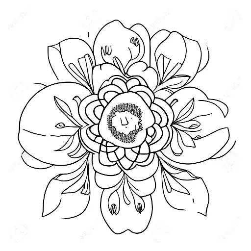 April Birth Flower Fine Line