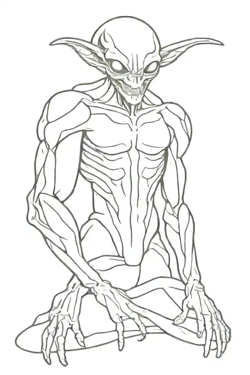 Give Me A Tattoo Design For Triceps Which Feature Alien Who Into Software Development