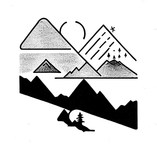 Dog In The Mountains With River