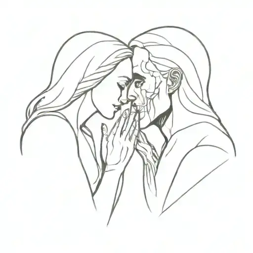 Lady And Father Death Praying