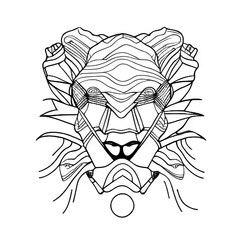 A Minimalist Tattoo Of A Primate Silhouette In Front Of A Mountain Range