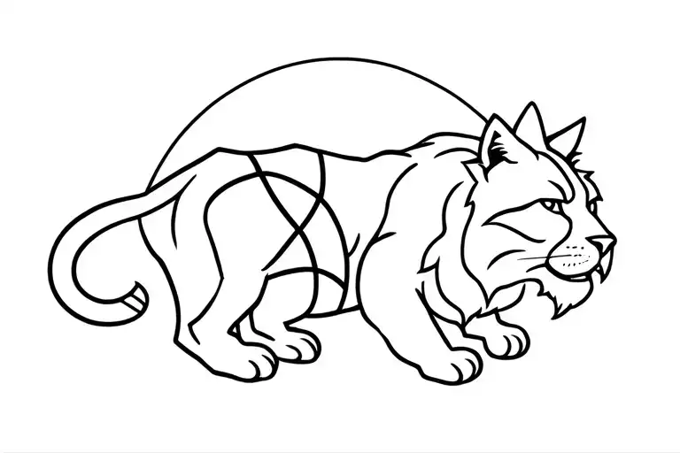 Nordic Lion Travel Basketball Cats Tatoo