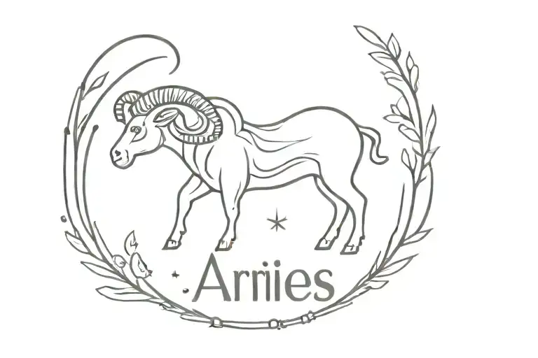 Aries Zodiac Sign With Faith Written