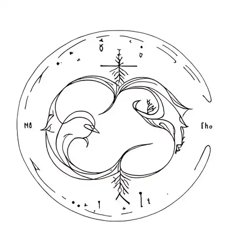 Gemini And Sagittarius Zodiac Drawing