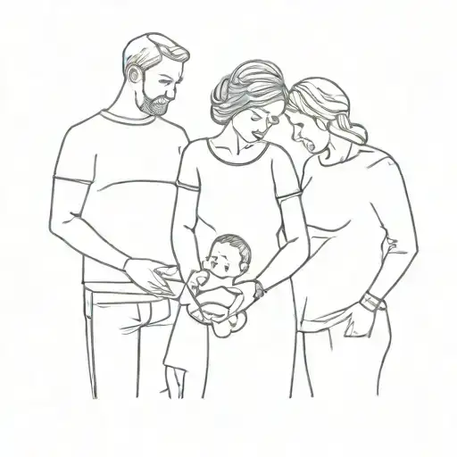 Family Of Husband Wife And Baby Boy