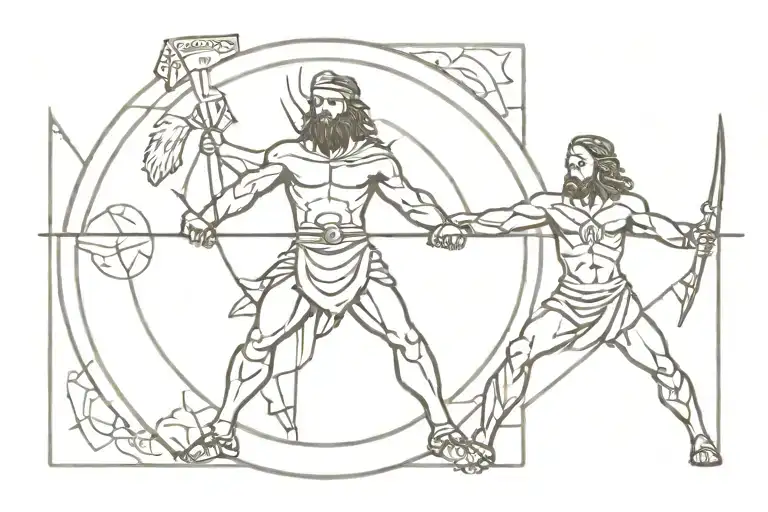 Lapu Lapu Warrior And Vitruvian Man