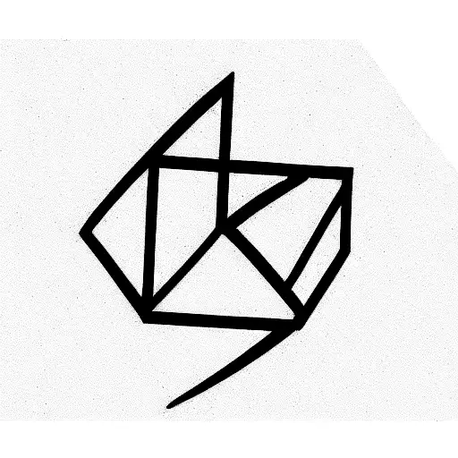 Simple Minimal Geometric Tattoo Black