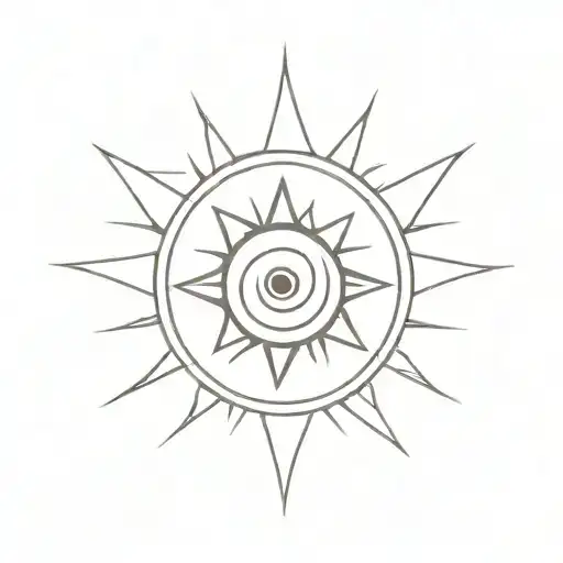 Sun Tattoo With Eye In Center