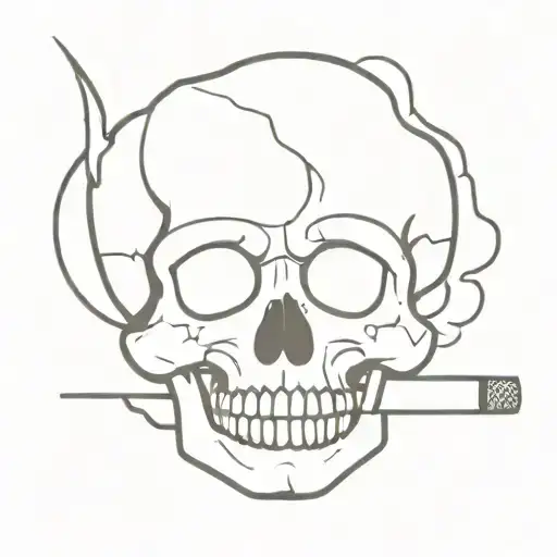 Skull With Cigarette