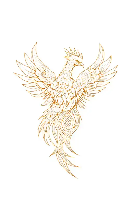 Delicate Phoenix With Celtic Style