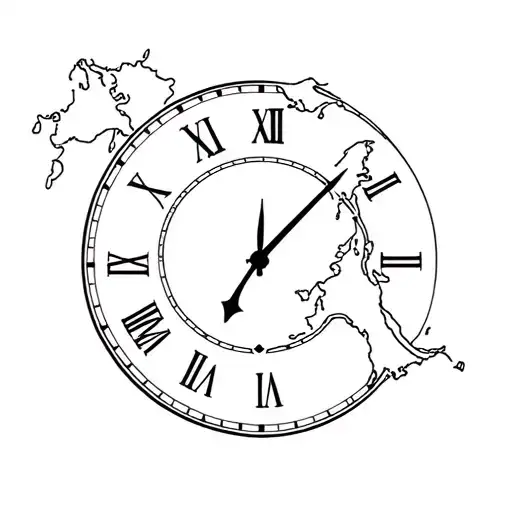 Portugal Map Bousson And Clock