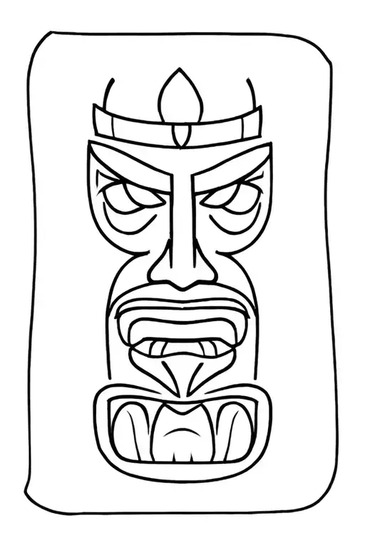 Black And White Tiki Face