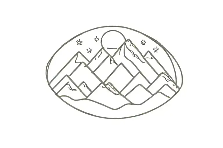Mountain With Circle