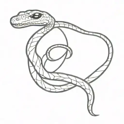 Snake Wrapped Around A Vertical Mirror