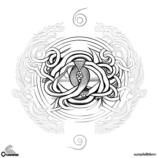 Ouroboros With An Ankh In The Middle