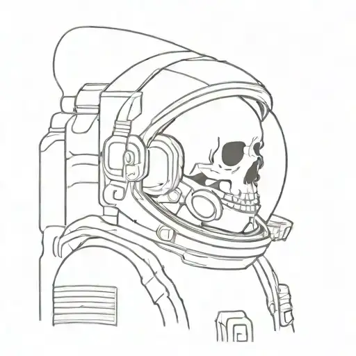 Astronaut With A Skull As His Face