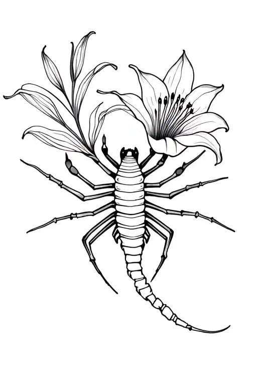 Scorpio And Spider Lily