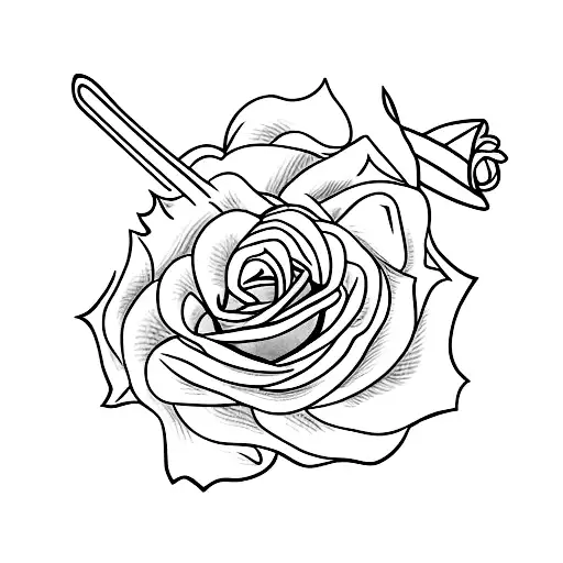 Japanese Katana With Rose