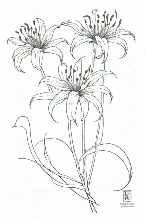 Spider Lily Tattoo In Smoke Style