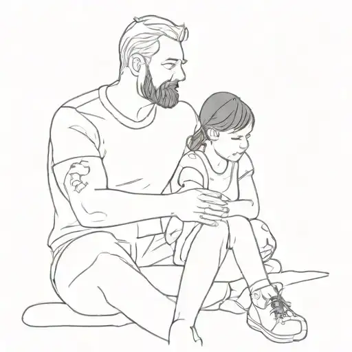 Father Daughter Sitting