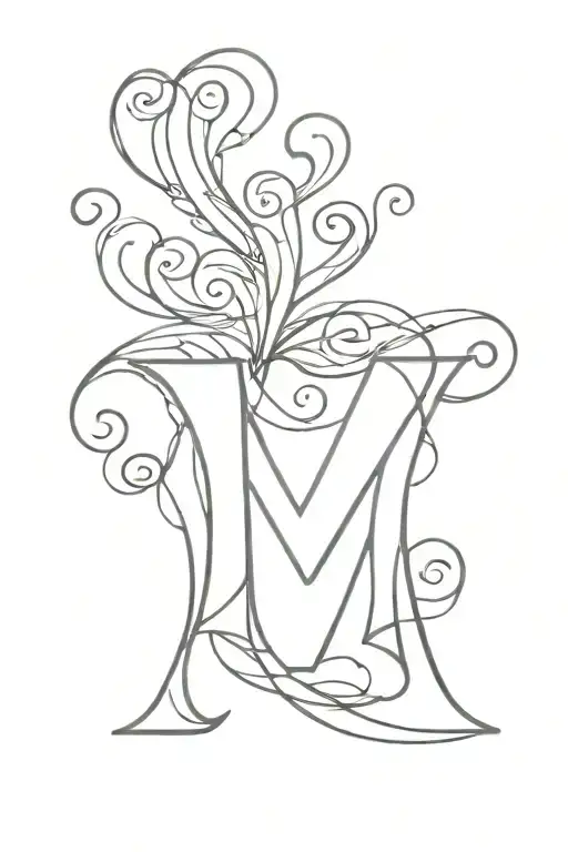 Initial M With Heart