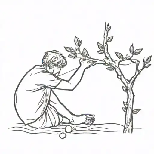 Boy Picking Olives From Tree Branch