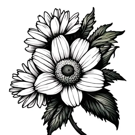 Dafodil Daisy And Aster Flower