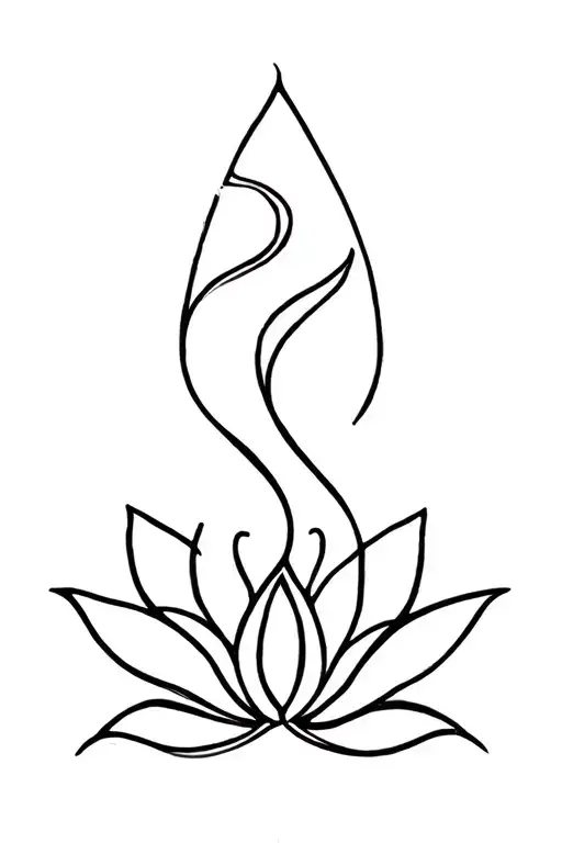 Unalome Symbol With Lotus