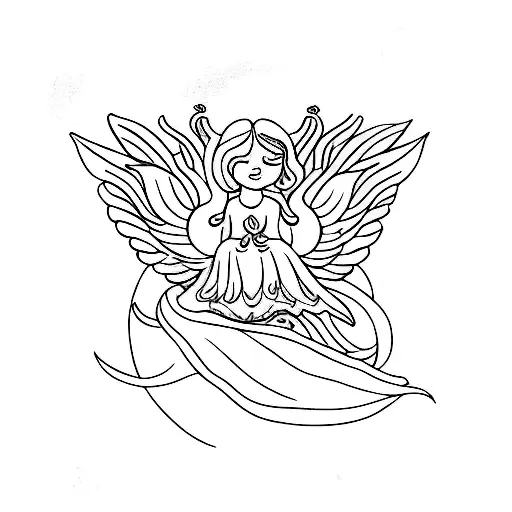 Female Cherub With Wings