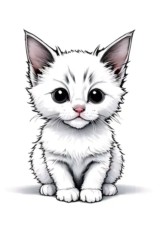 White Ragdoll Kitten Cute And Fluffy With Parker Face And Two Dark Marks Over Both Eyes
