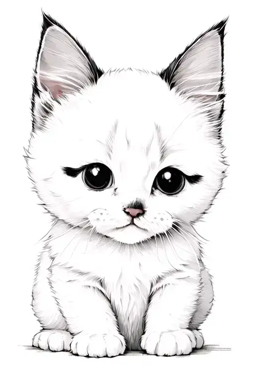 White Ragdoll Kitten Cute And Fluffy With Darker Face And Two Dark Marks Over Both Eyes
