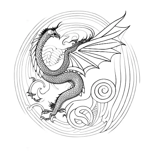 Outline Of Dragon Wings