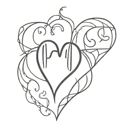 Heart In Flames And Netz Word Inside