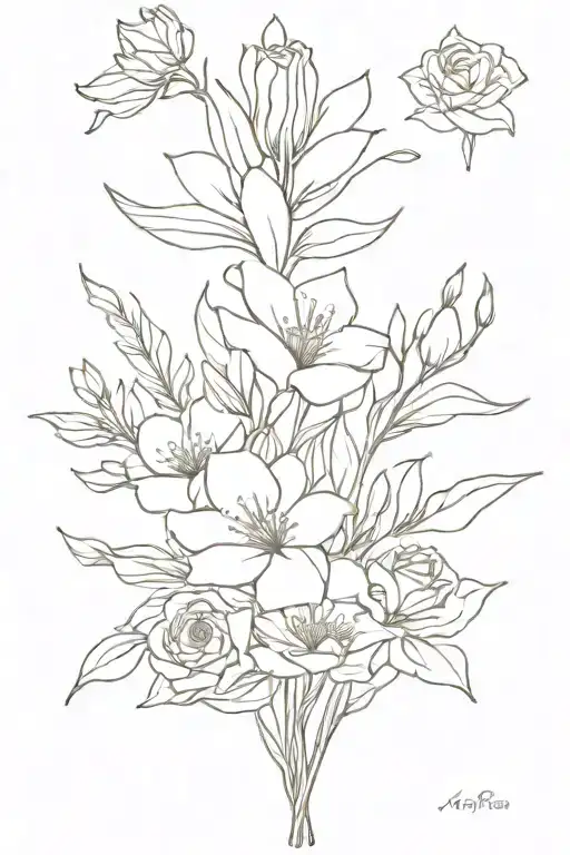 Bouquet With The Birthday Flowers Of January April May November