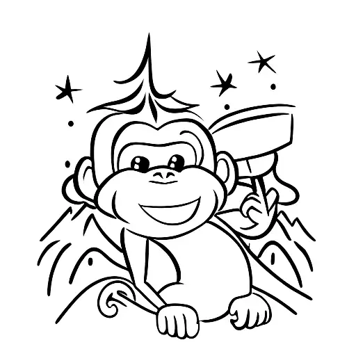 Happy Monkey Skiing