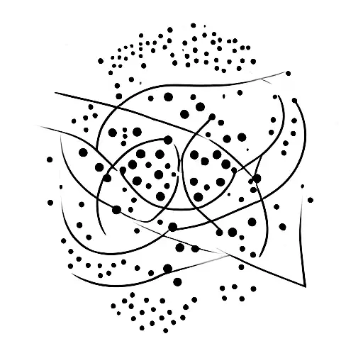 A Minimalist Tattoo Of A Constellation Of Pisces Formed By Braille Dots