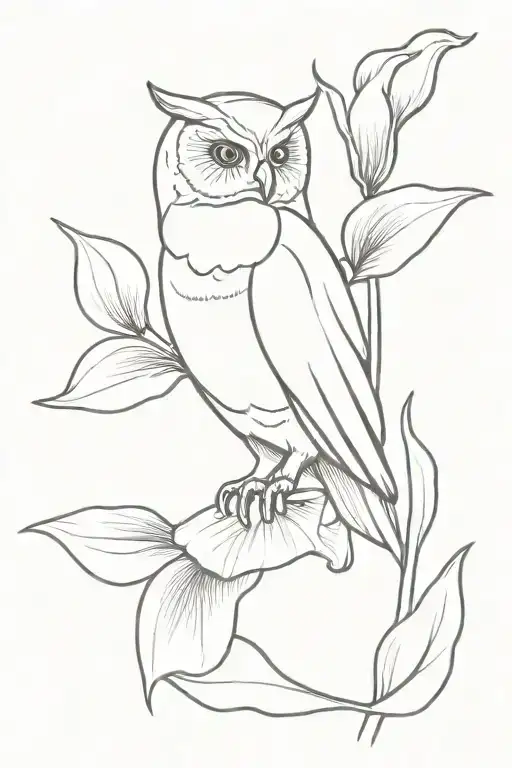 Owl And Calla Lily
