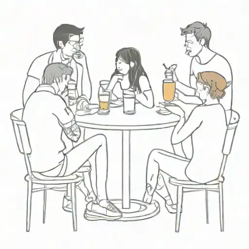 Group Of Friends Drinking Ginseng At A Bar