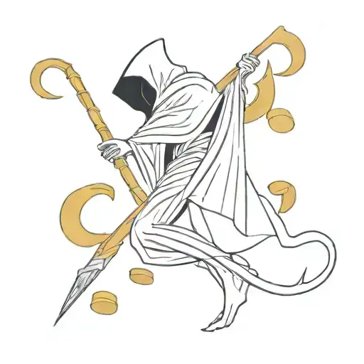 Grim Reaper Scythe Tossing Gold Coins Falling Money