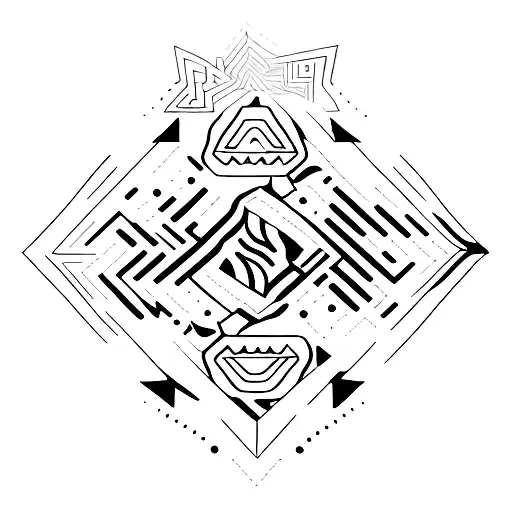 A Dotwork Arrow Of The Number 23 Incorporated Into Its Design