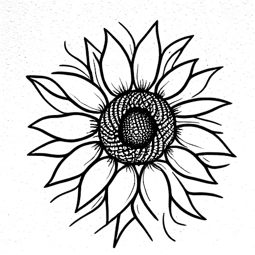 Full Stemmed Sunflower With Room For Calligraphy At The Bottom