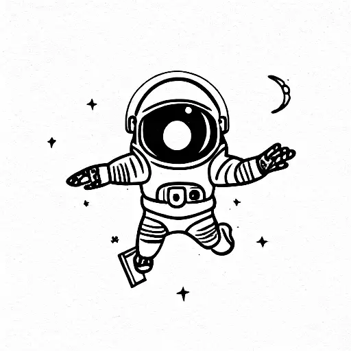 Astronaut Falling Through Space