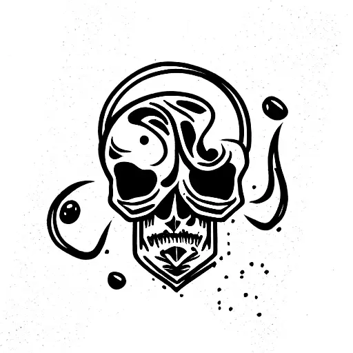 Skull With Dragger Going Through It