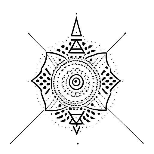 A Dotwork Arrow With The Number 23 Incorporated Into Its Design