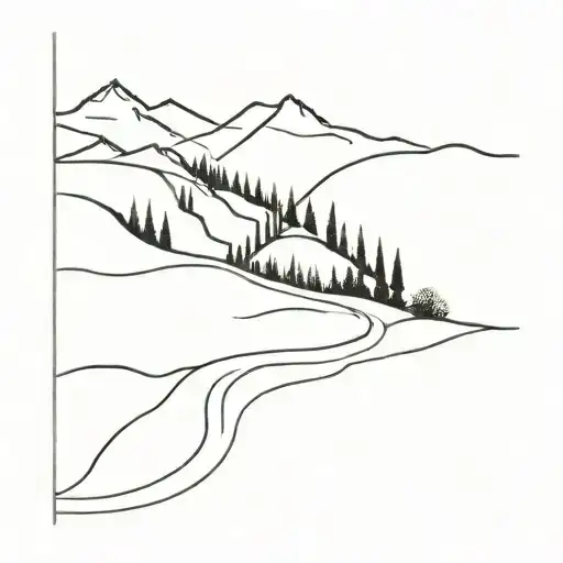 Winding Road Vineyard Mountain Landscape