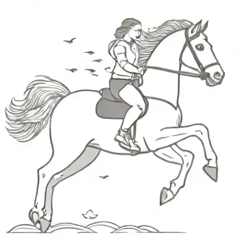 Florence Pugh Riding A Horse In The Sky Whilst It's Raining