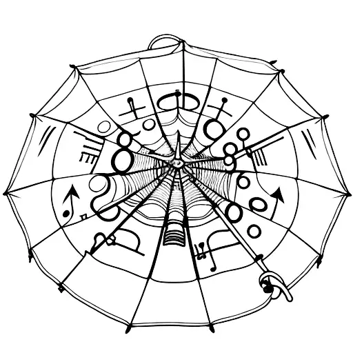 Beach Umbrella With Headphones And Music Notes