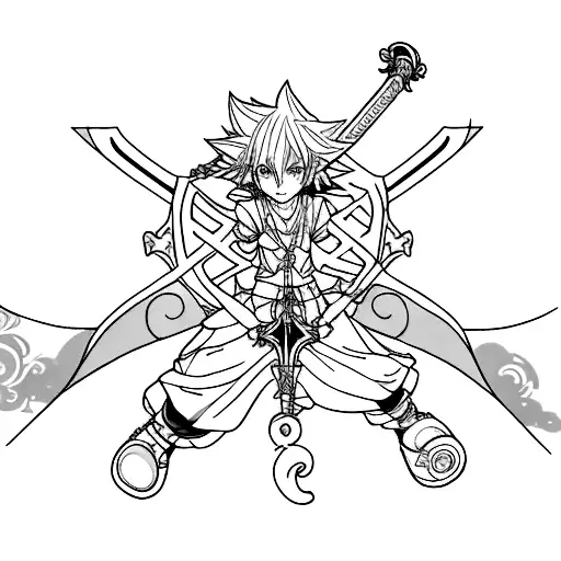 Soras Keyblade From Kingdom Hearts Merged With Astas Sword From The Anime Black Clover