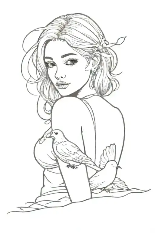 Cute Dove Beach Girl